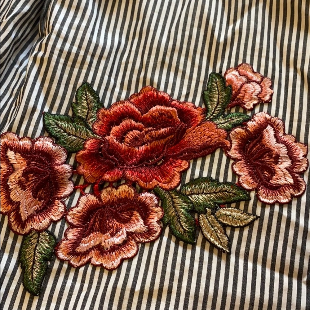 Striped Embroidered Dress - Picture 3 of 4